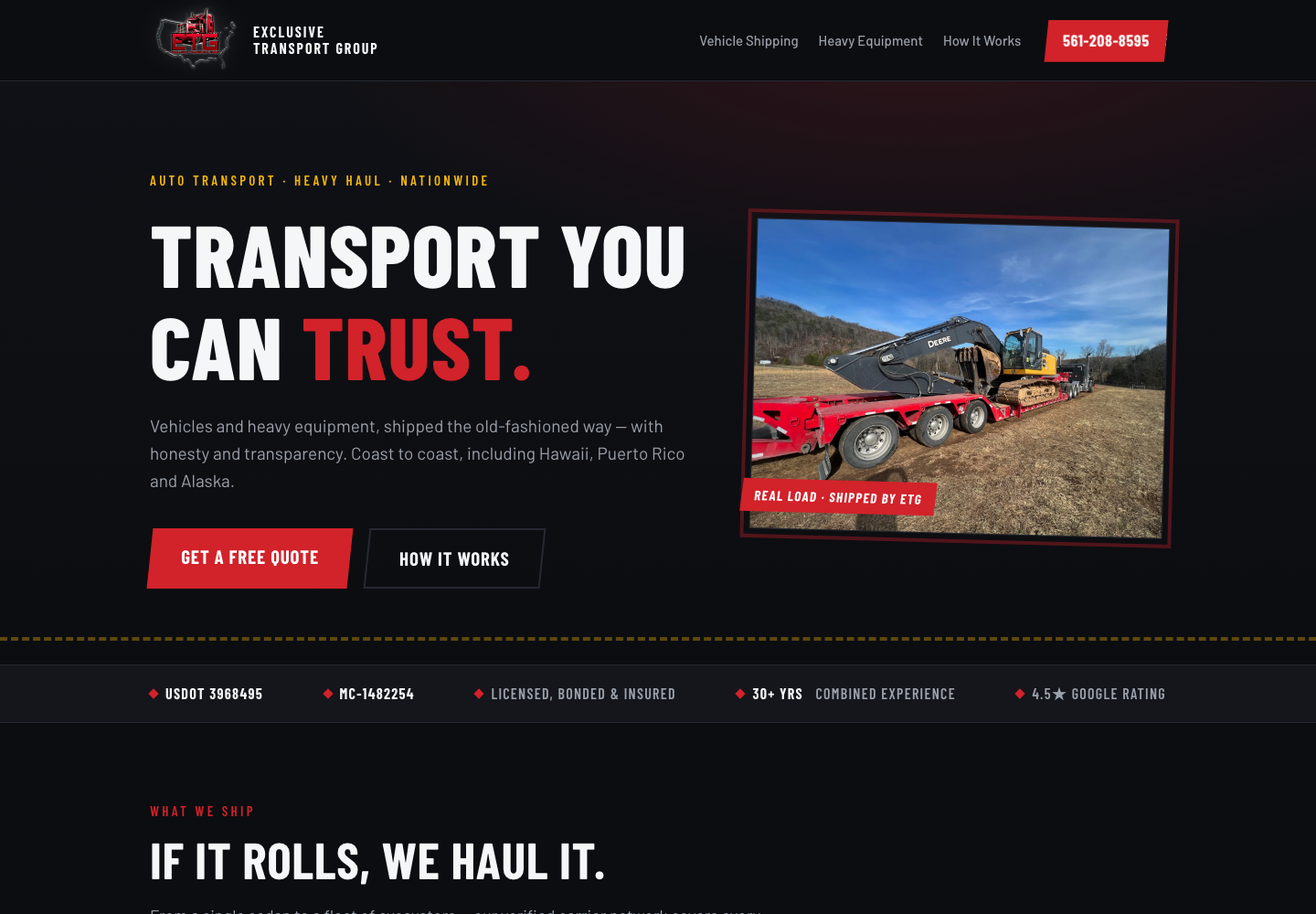 Exclusive Transport Group website