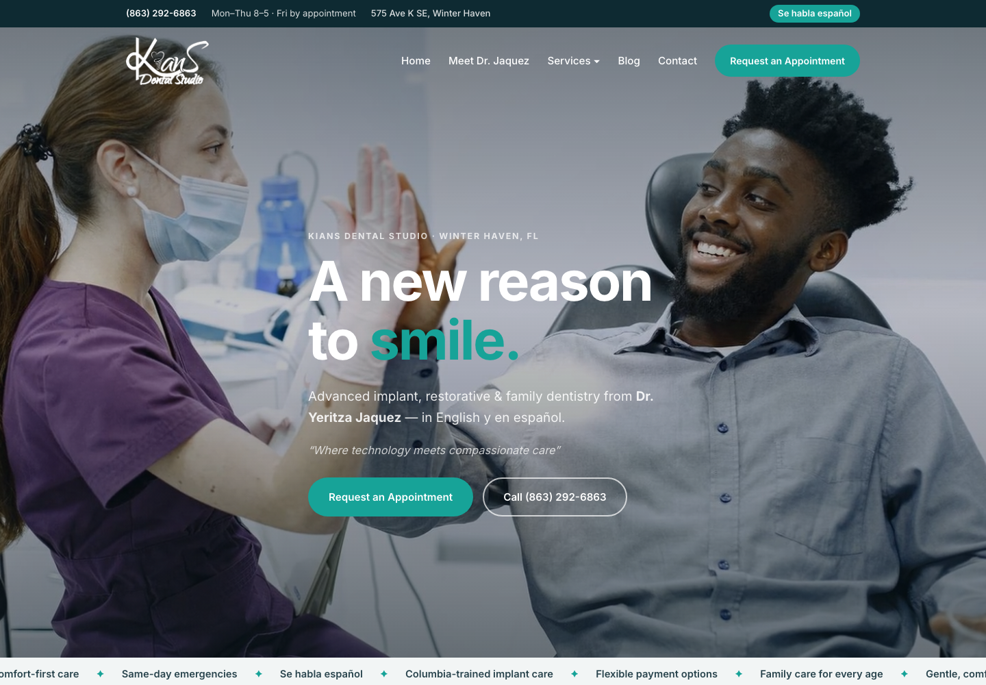 Kians Dental Studio website