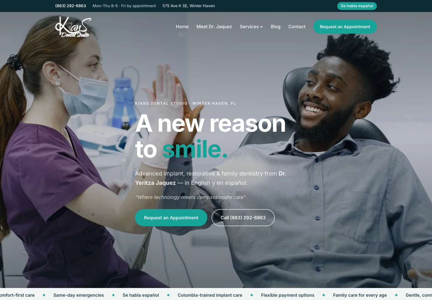 Kians Dental Studio website