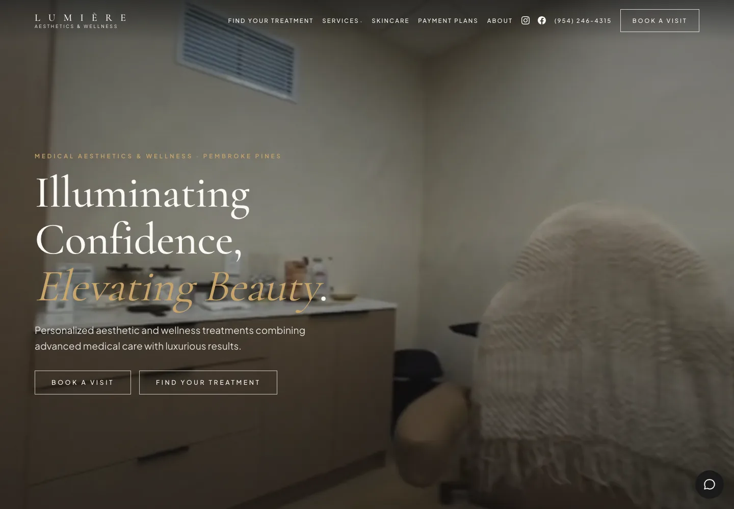 Lumière Aesthetics website