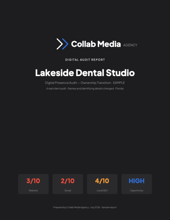 Cover of the Collab Media sample digital audit report